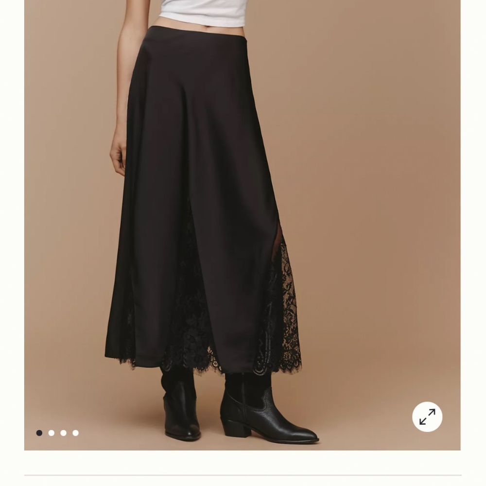 Anthropologie Endless Rose Lace Panel Slip Skirt